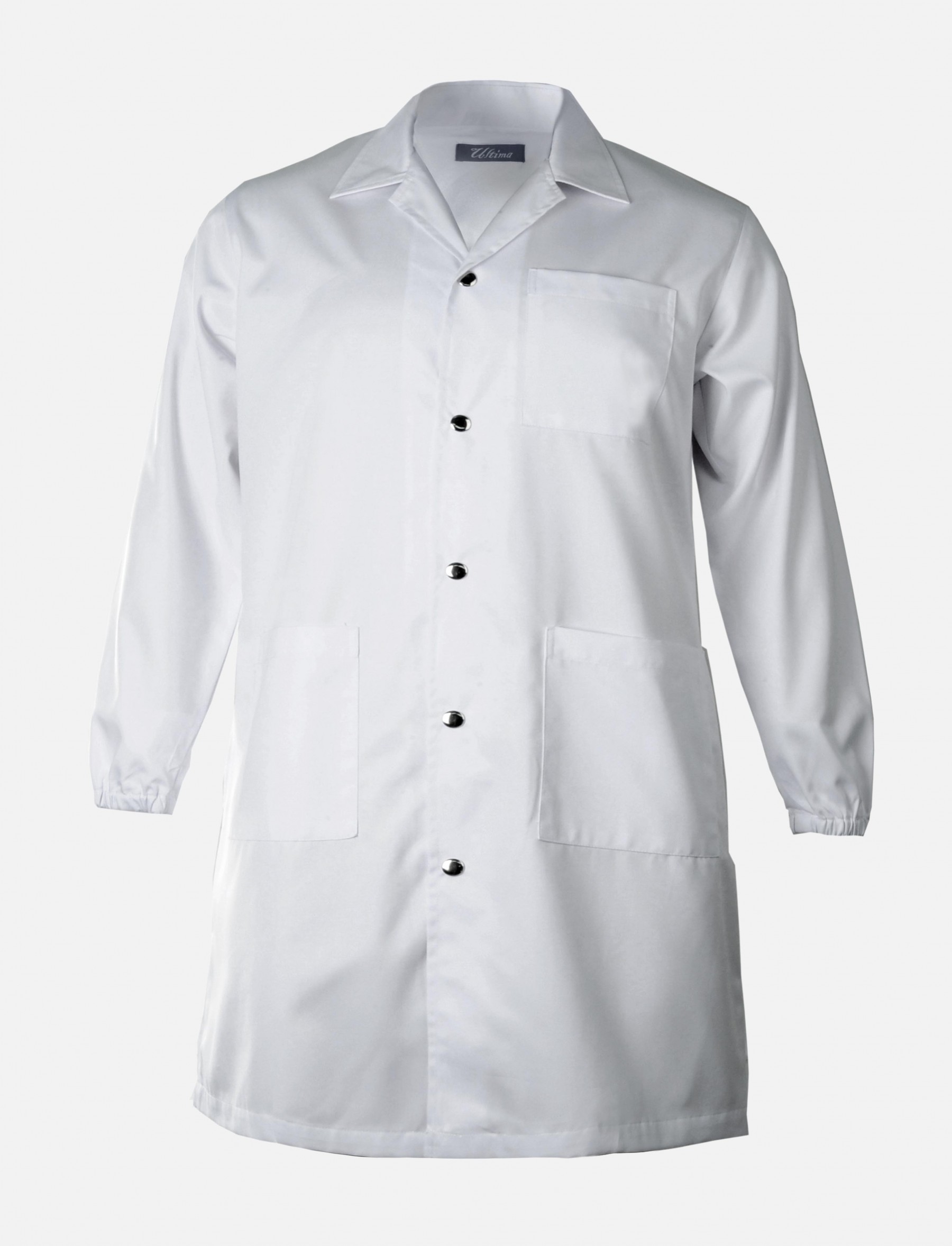 ULTIMA White Labcoat with Metal Snap Button WORKWEAR Products