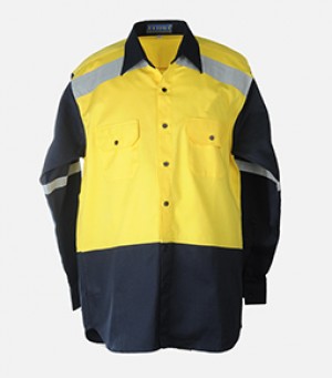 Hi-Viz Work Shirt (Yellow / Dark Blue)