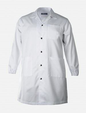 ULTIMA® White Labcoat with Metal Snap Button